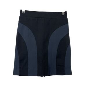 ALLSAINTS Size 2 Mini Knit Skirt Blue Black Full Exposed‎ Zipper Form Fitting XS